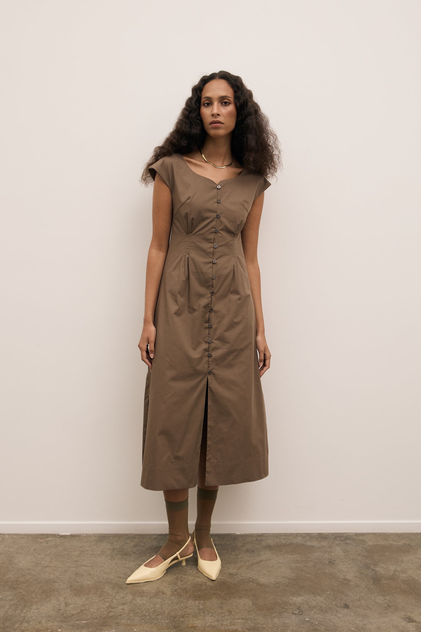 BEBE DRESS - TAUPE