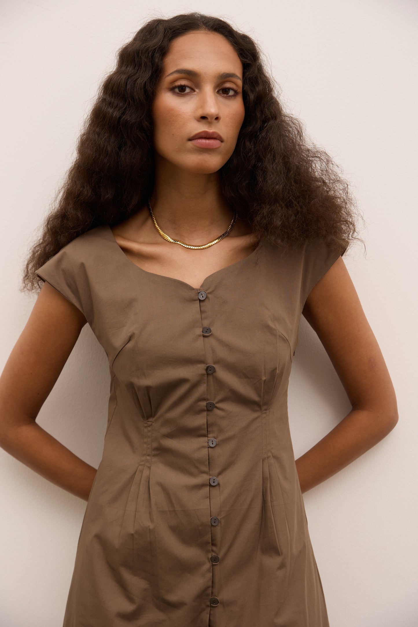 BEBE DRESS - TAUPE