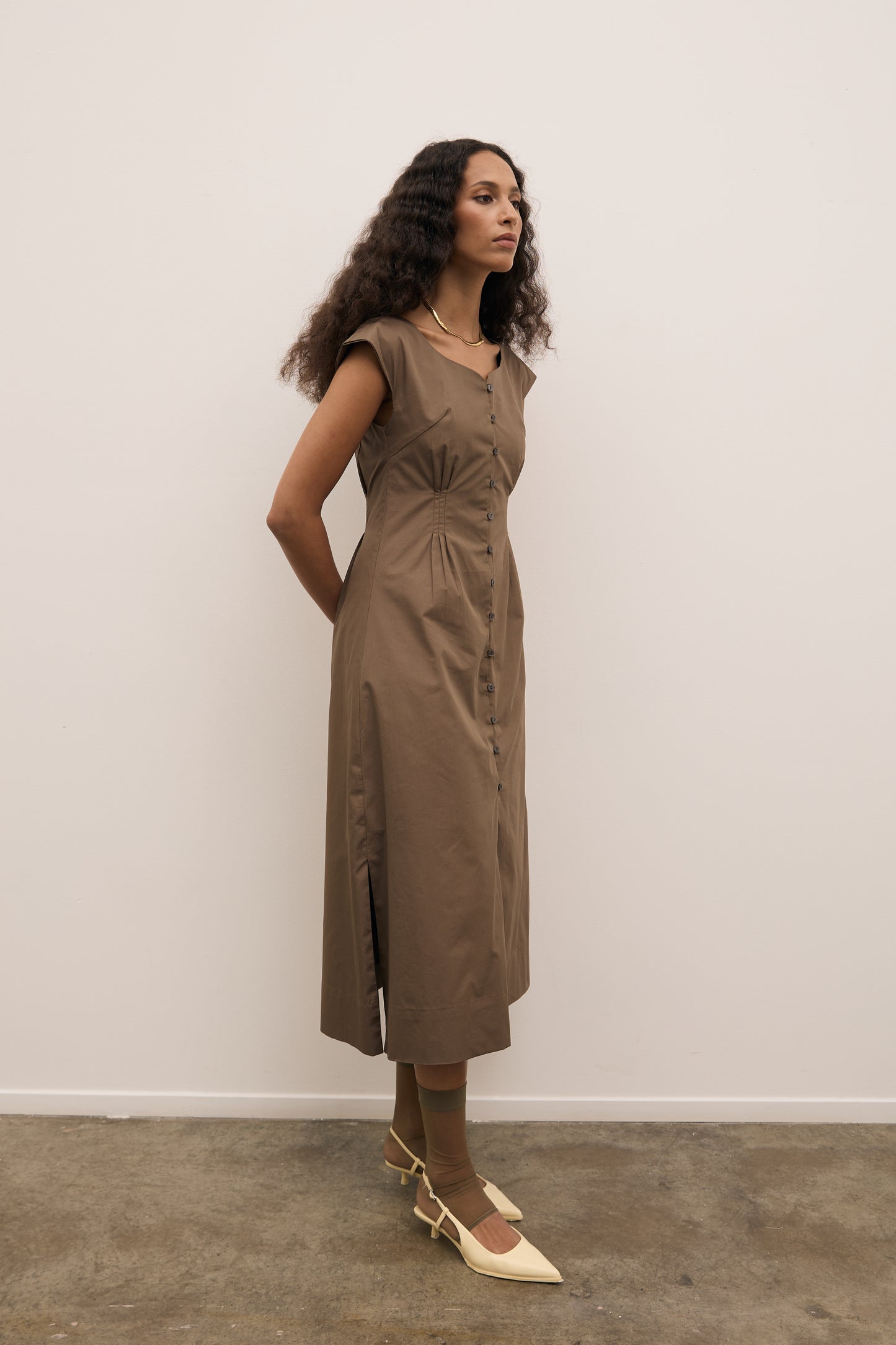 BEBE DRESS - TAUPE