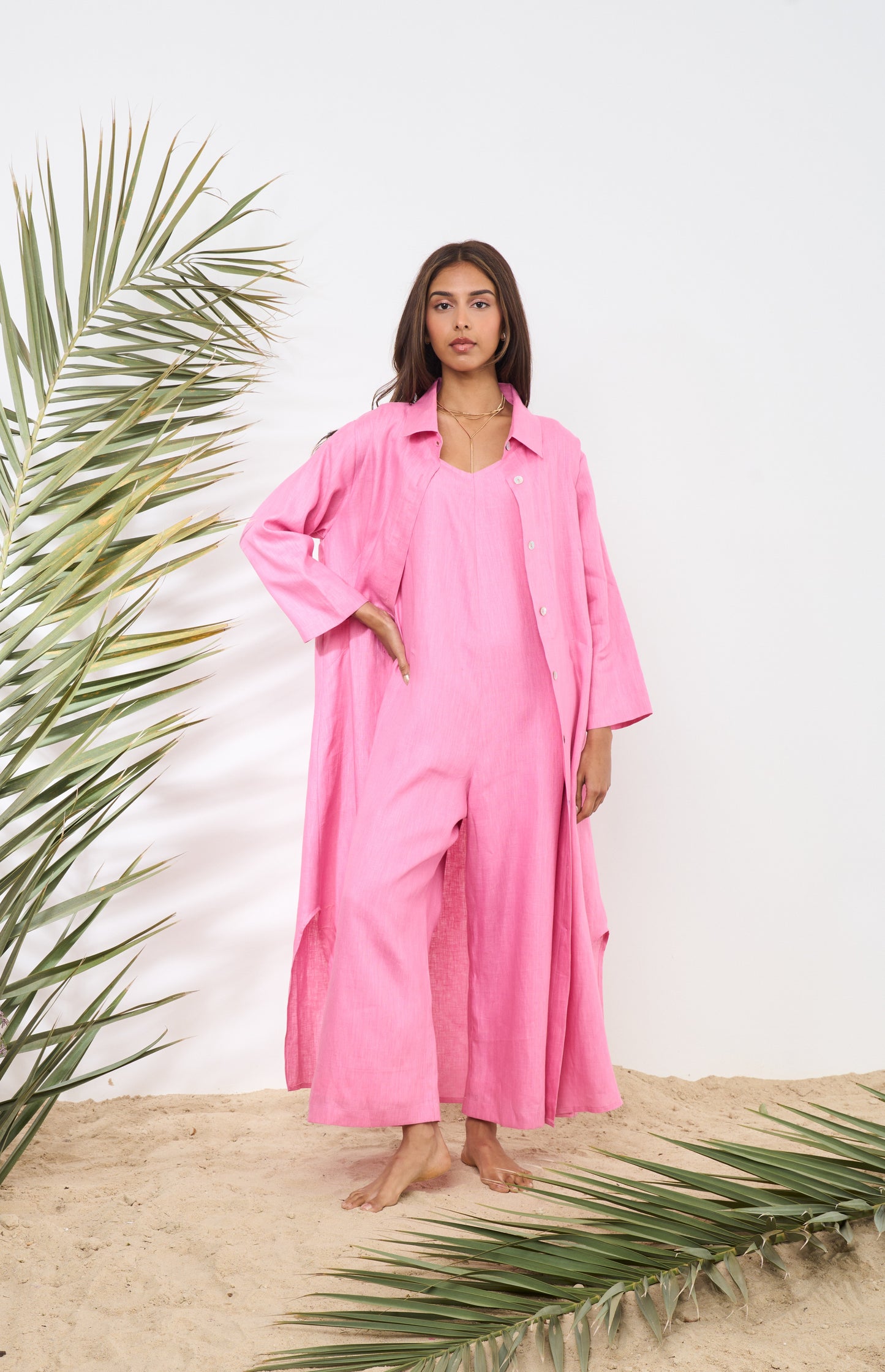 LINEN JUMPSUIT COORD SET