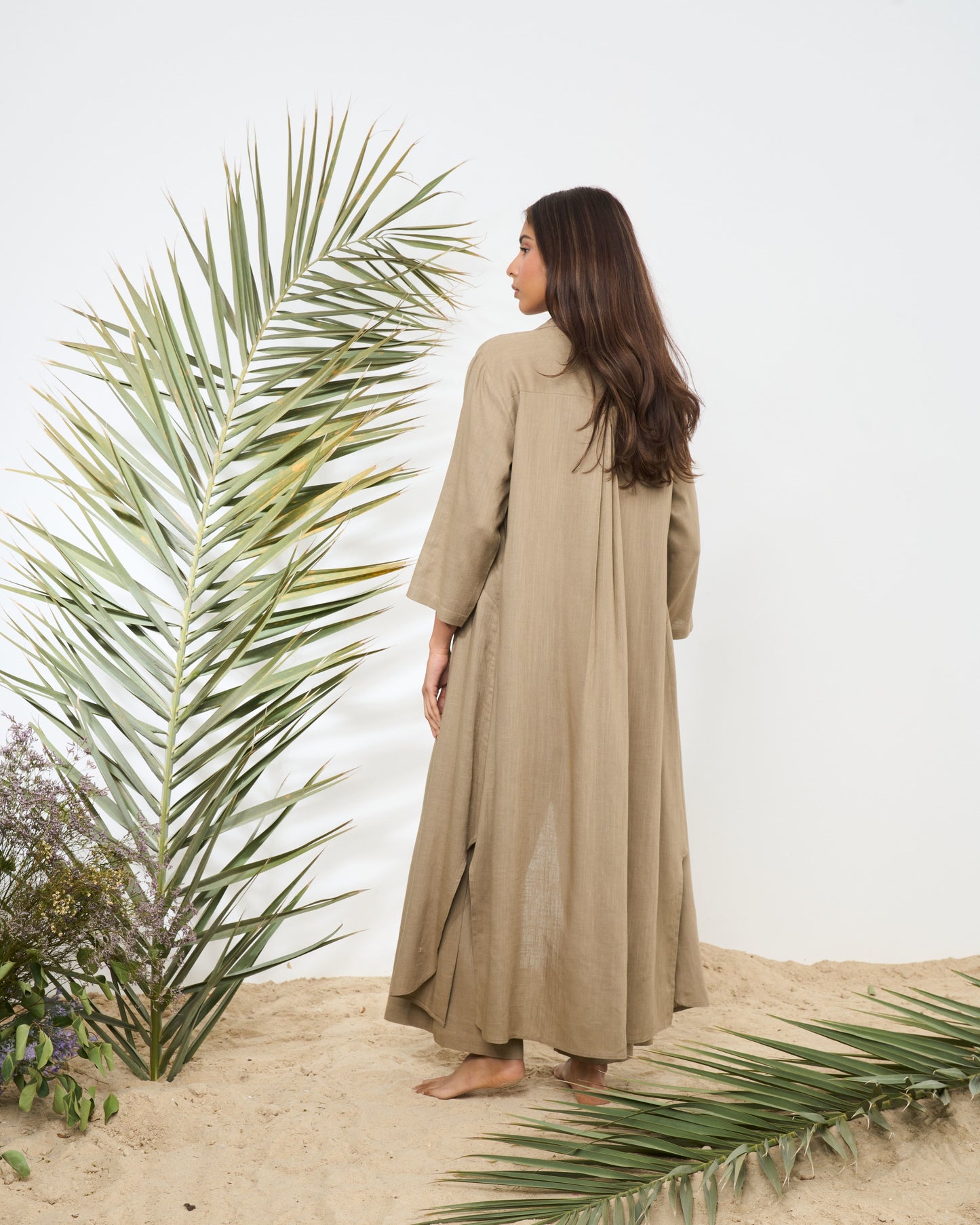 LINEN JUMPSUIT COORD (khaki)