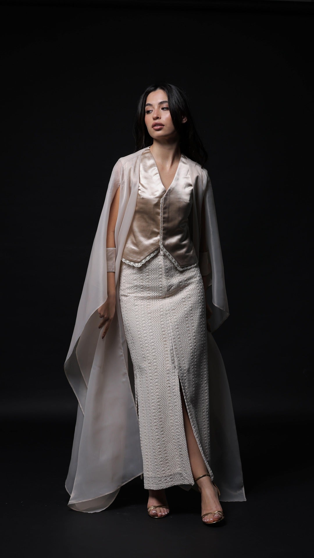 003. BEIGE (SKIRT 4 PIECE COORD SET)