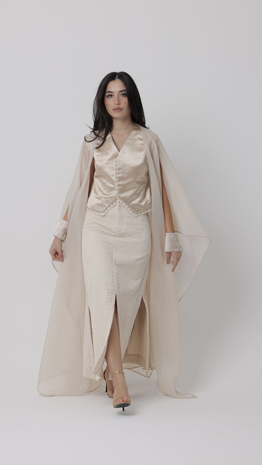 003. BEIGE (SKIRT 4 PIECE COORD SET)