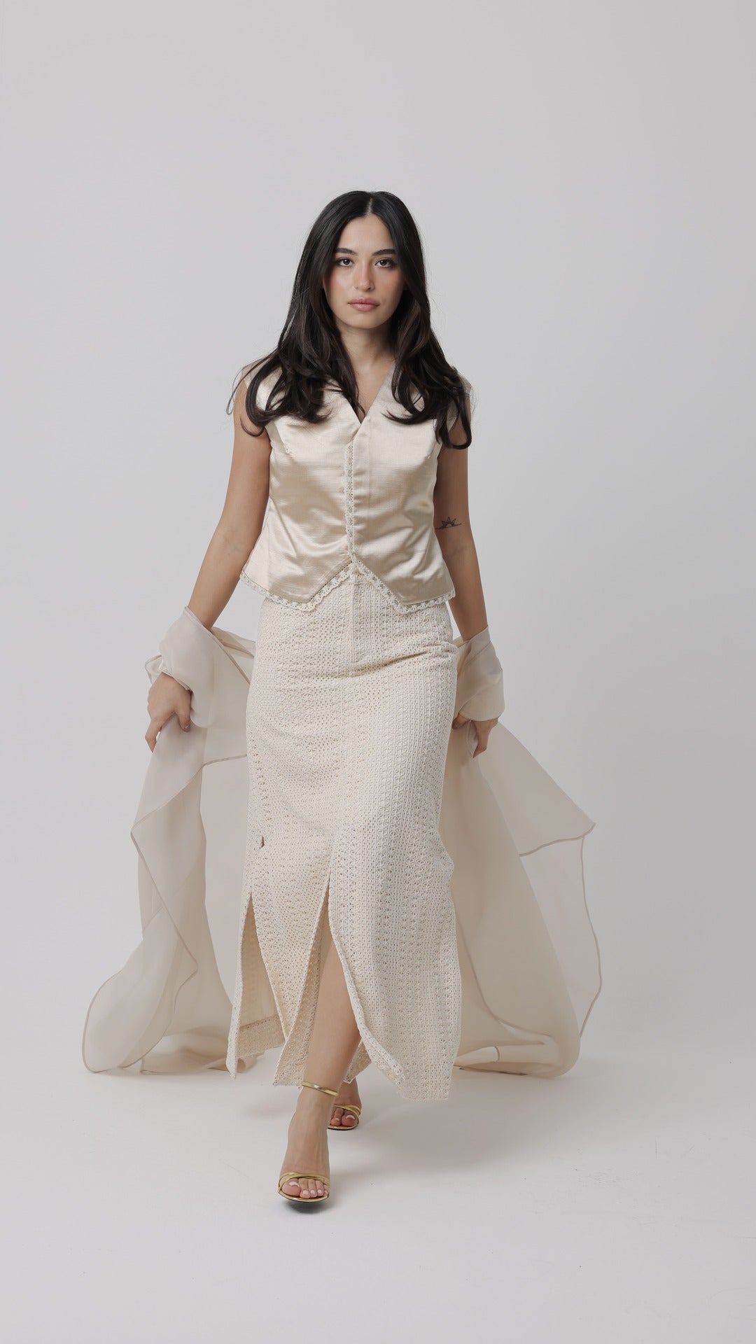 003. BEIGE (SKIRT 4 PIECE COORD SET)