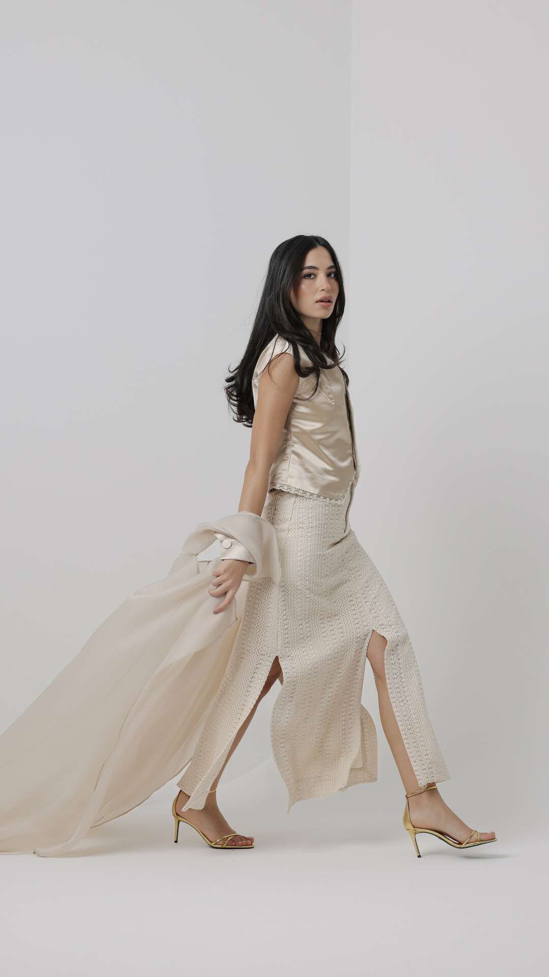 003. BEIGE (SKIRT 4 PIECE COORD SET)