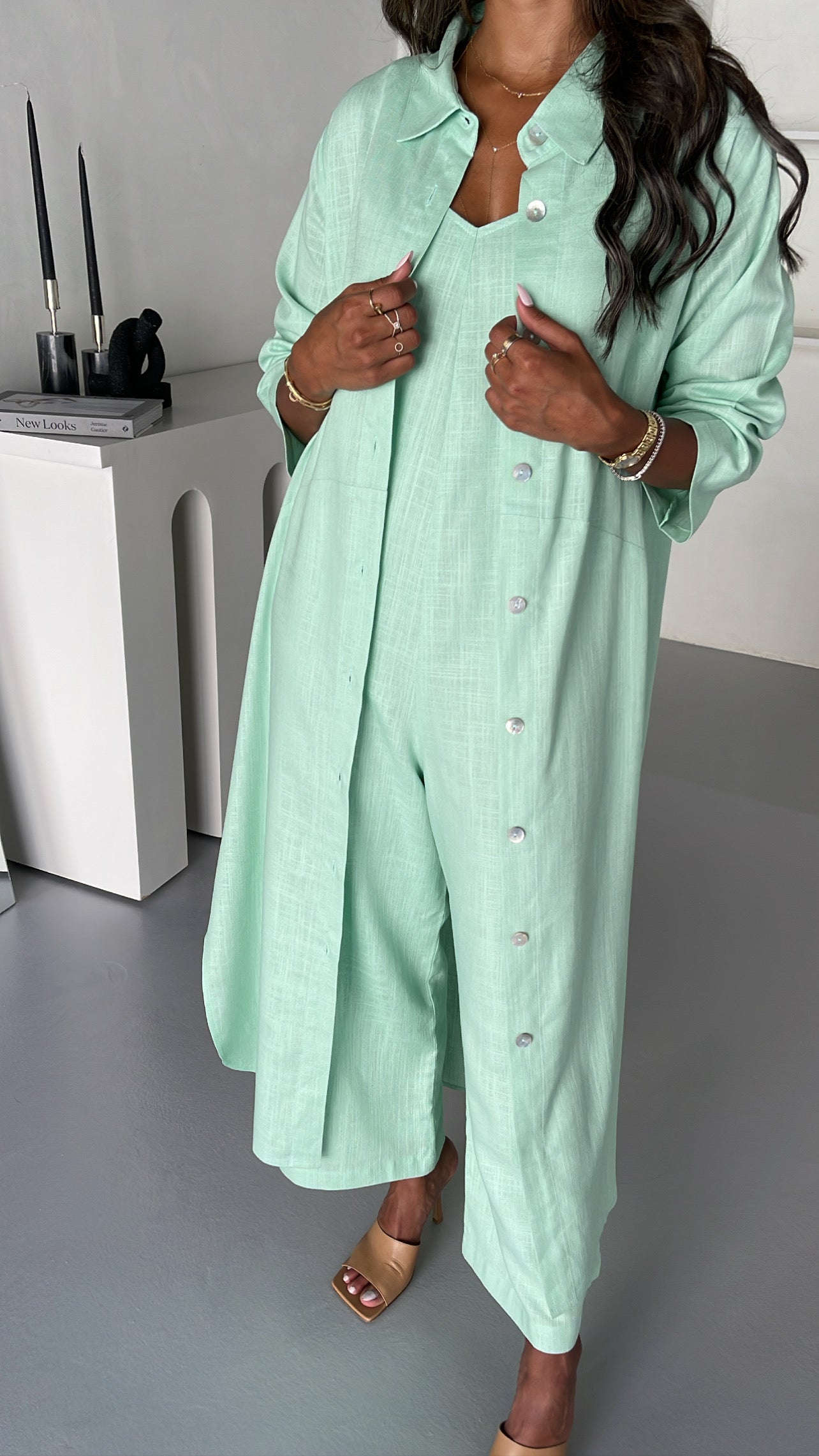 LINEN JUMPSUIT COORD SET