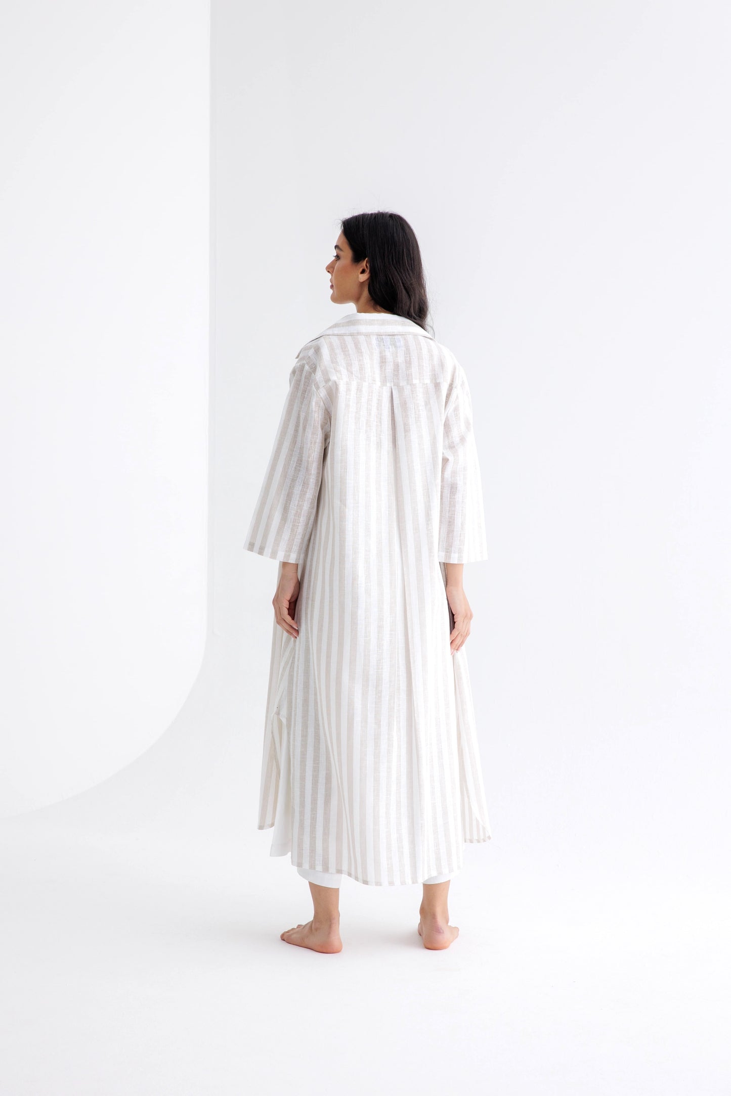 Jumpsuit Coord - Striped Beige