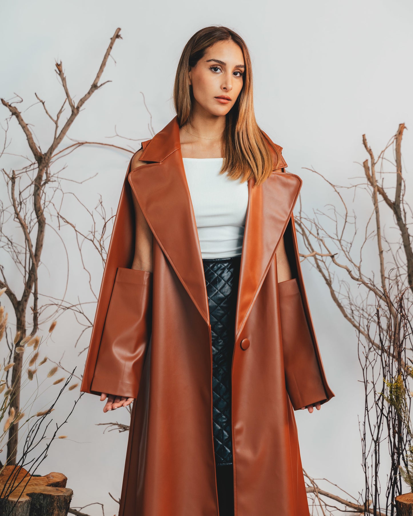 CUTOUT LEATHER JACKET