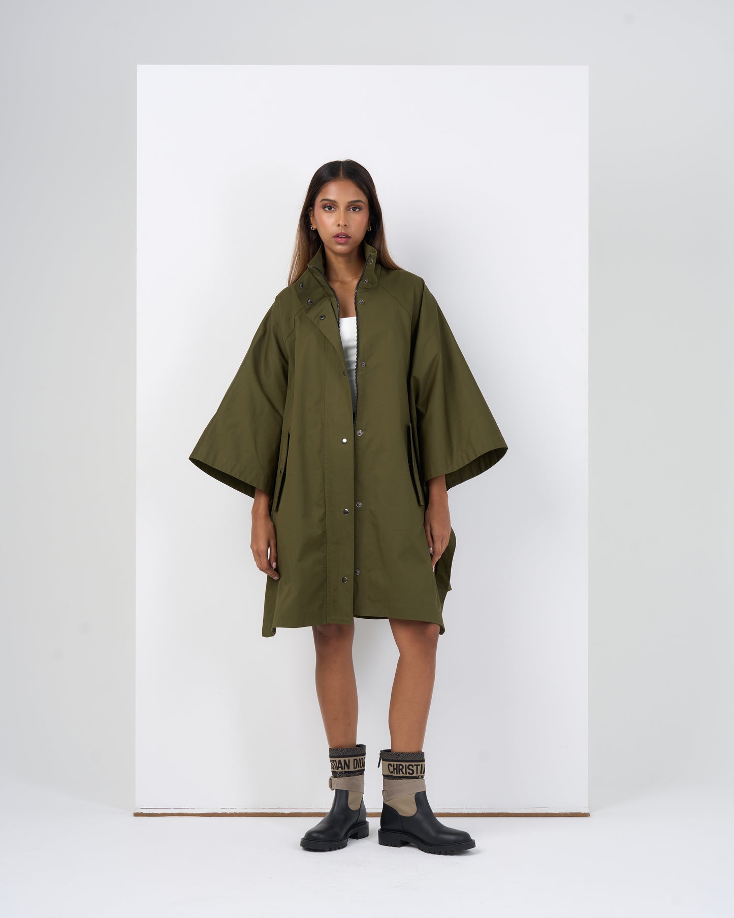 PONCHO (TAN/GREEN)
