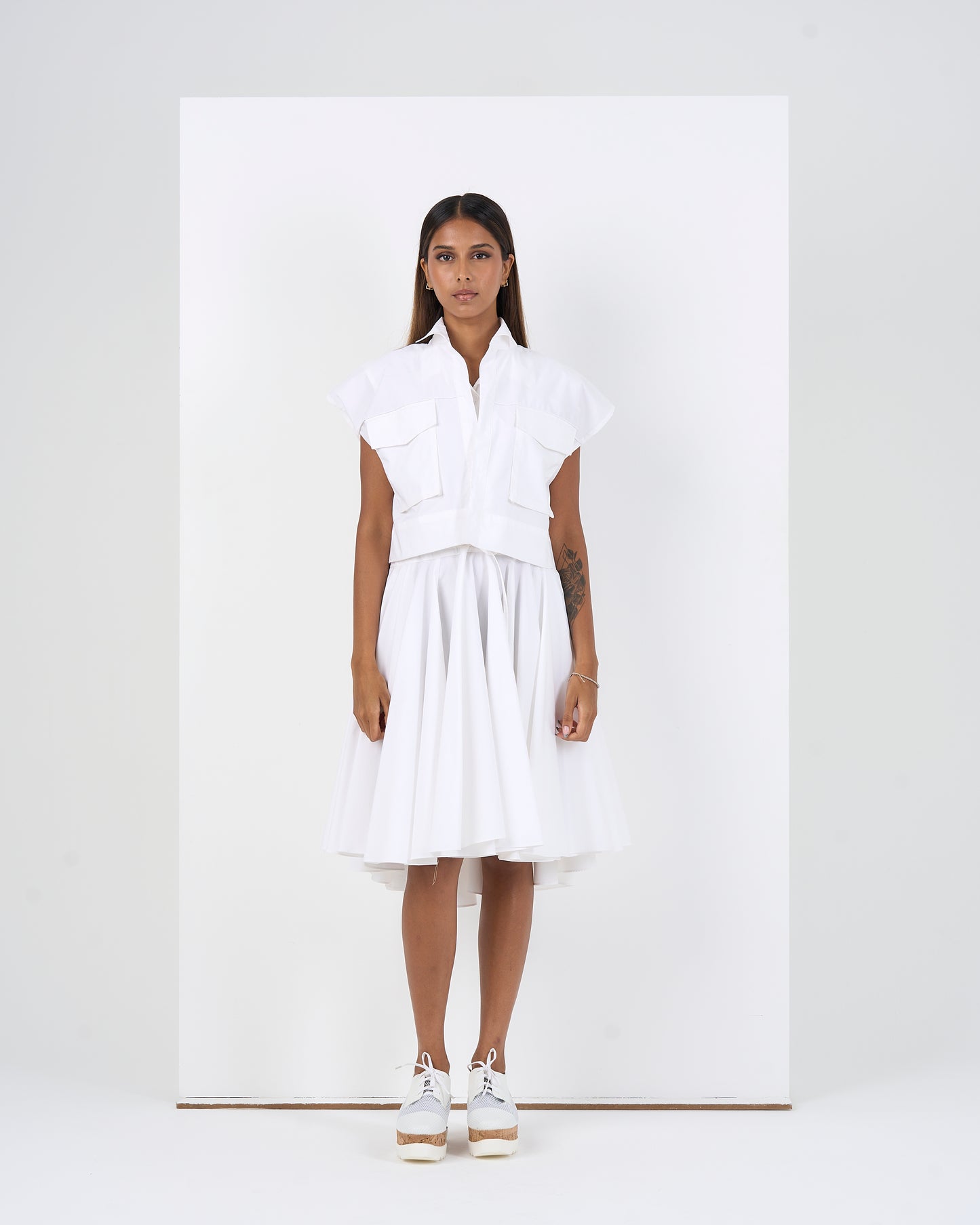 CARGO DRESS SET (WHITE)