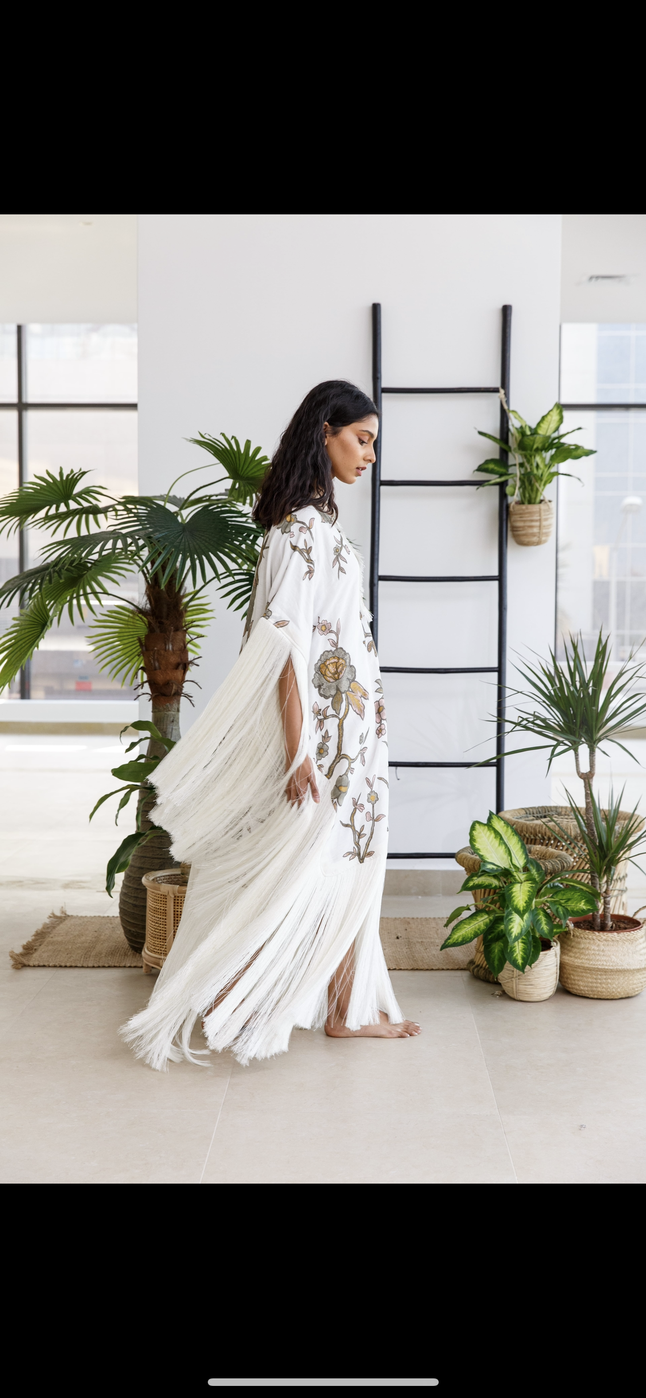 Print Fringes Kimono