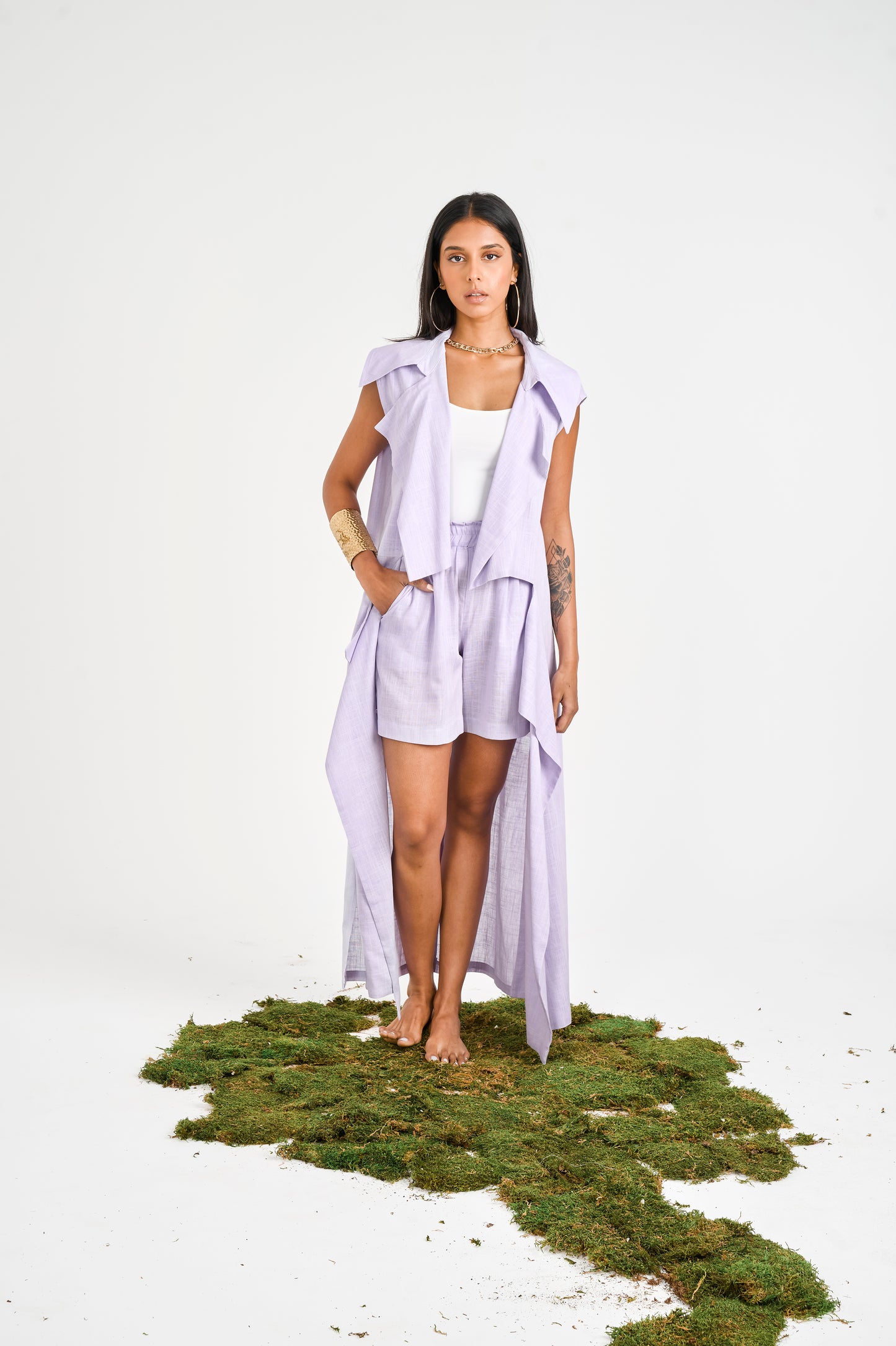 SUMMER TRENCH SET (LILAC)