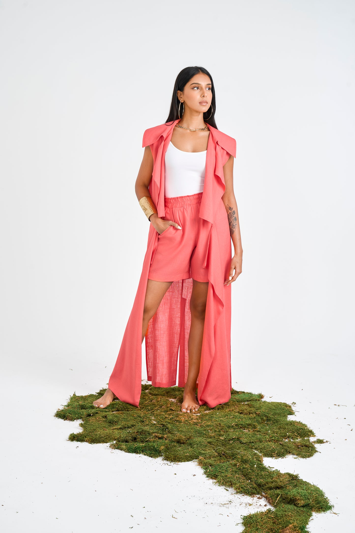 SUMMER TRENCH SET (CORAL)