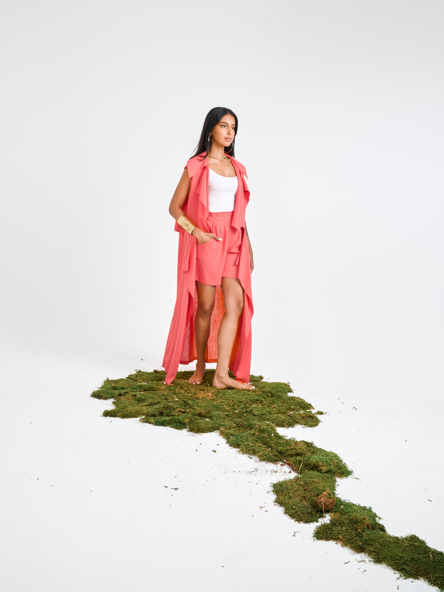 SUMMER TRENCH SET (CORAL)