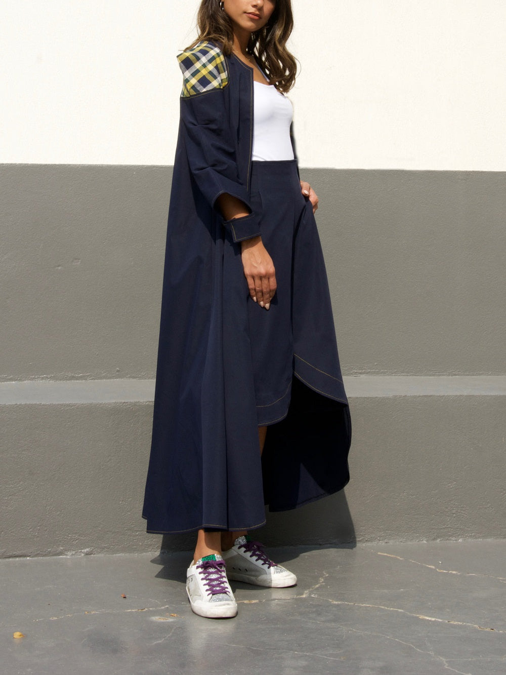 ONE SLEEVE JACKET - BLUE