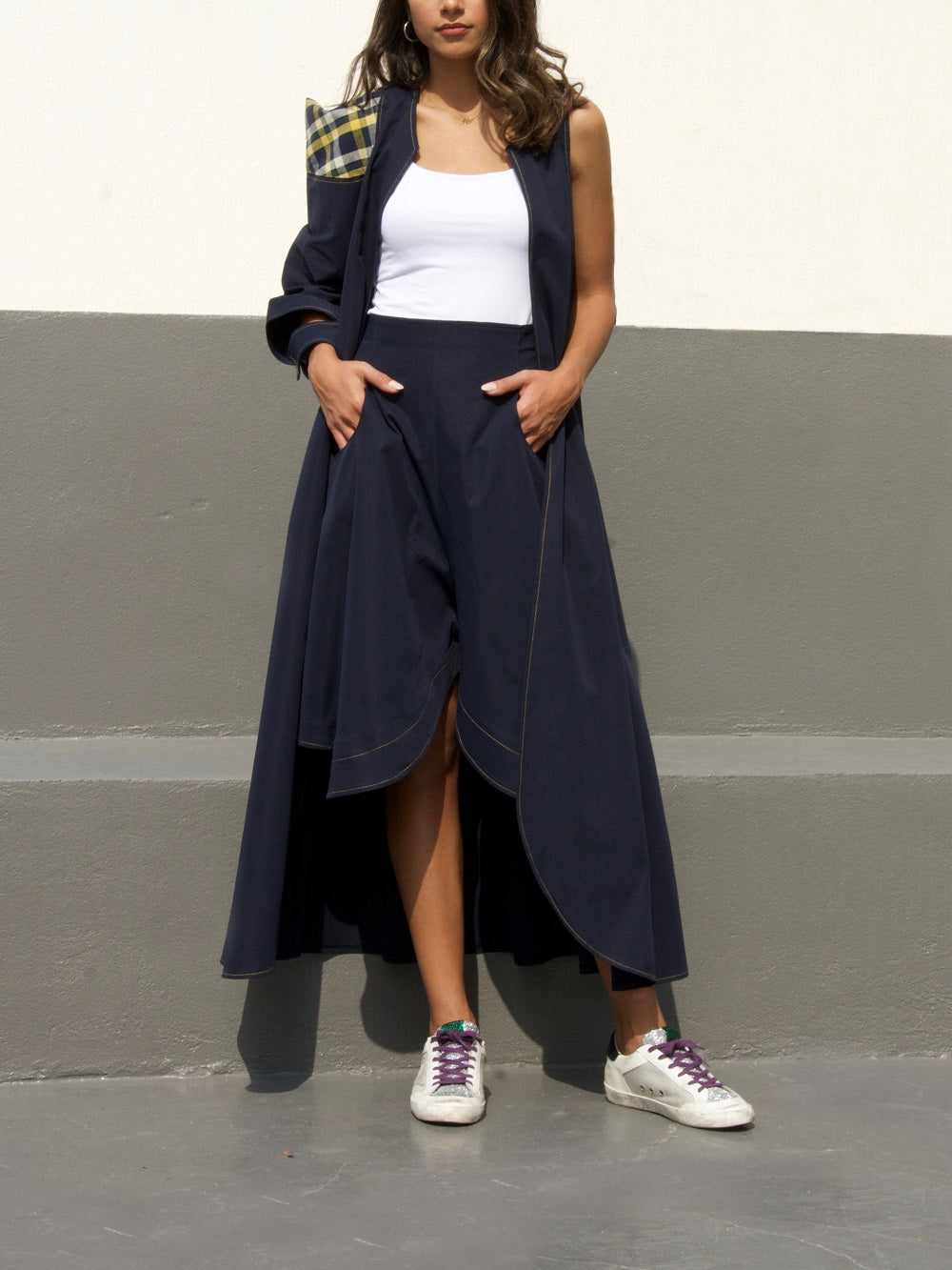 ONE SLEEVE JACKET - BLUE