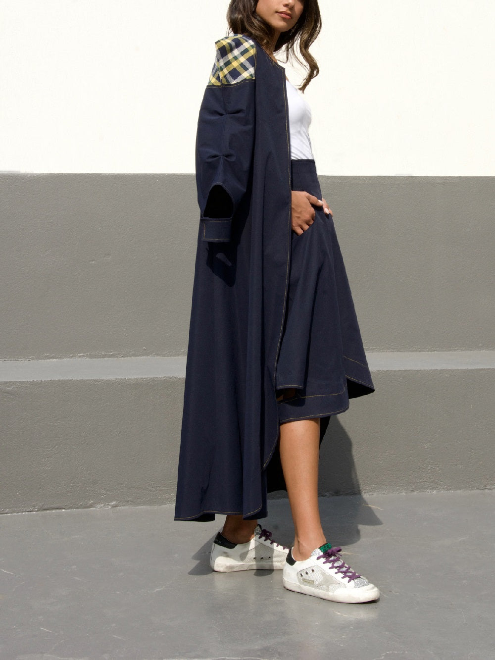 ONE SLEEVE JACKET - BLUE