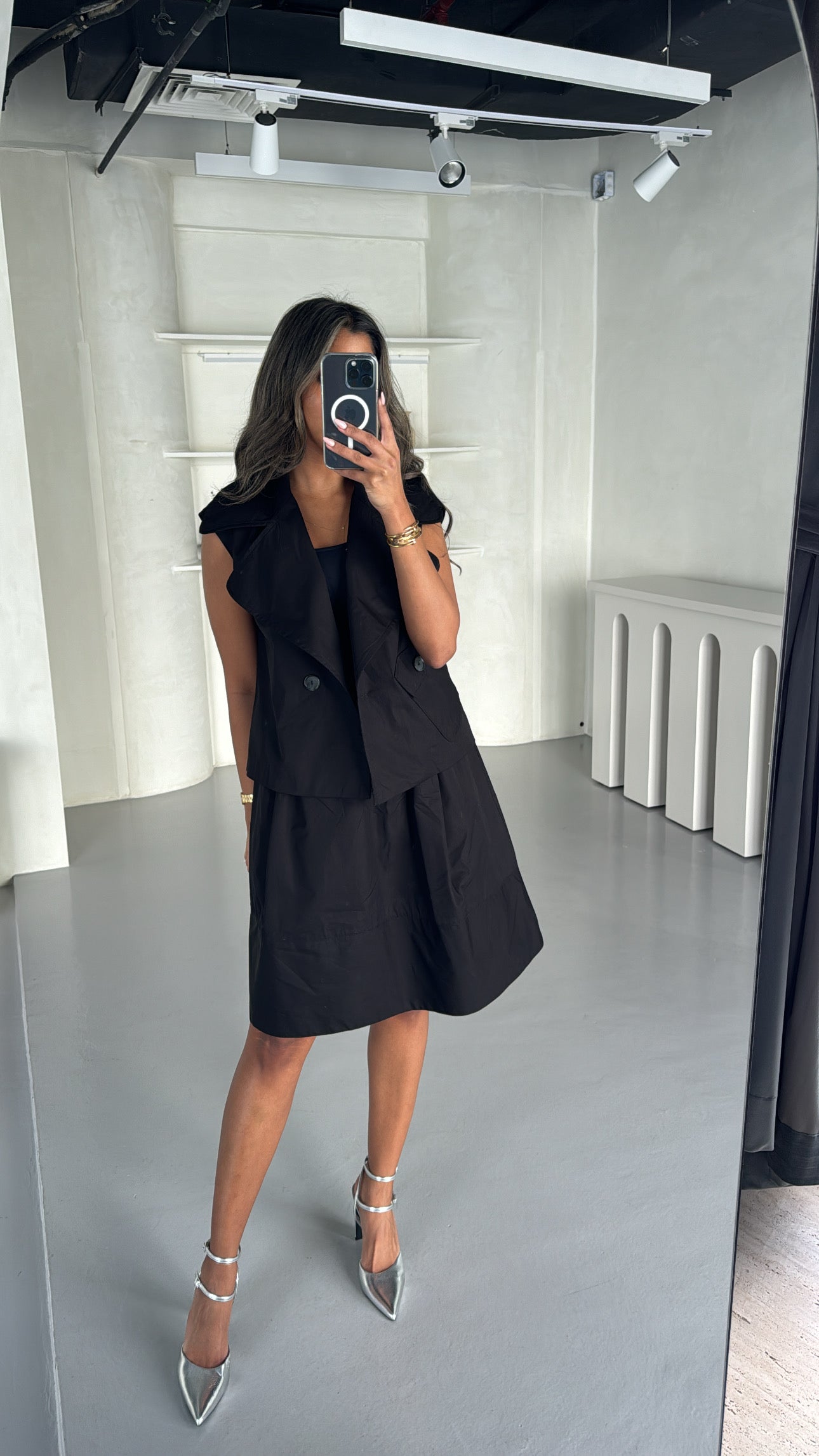 LOOK 2- BLACK SKIRT COORD SET (LONG/SHORT SLEEVE)