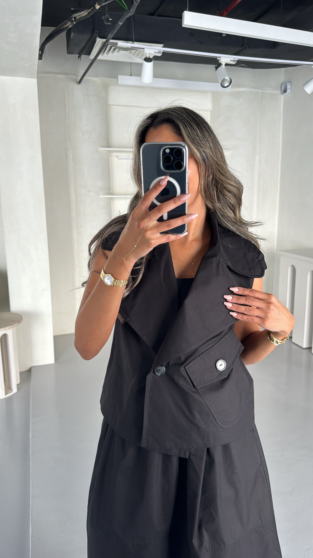 LOOK 2- BLACK SKIRT COORD SET (LONG/SHORT SLEEVE)
