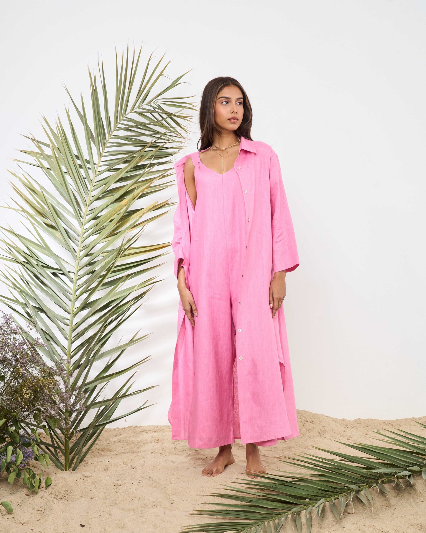 LINEN JUMPSUIT COORD SET
