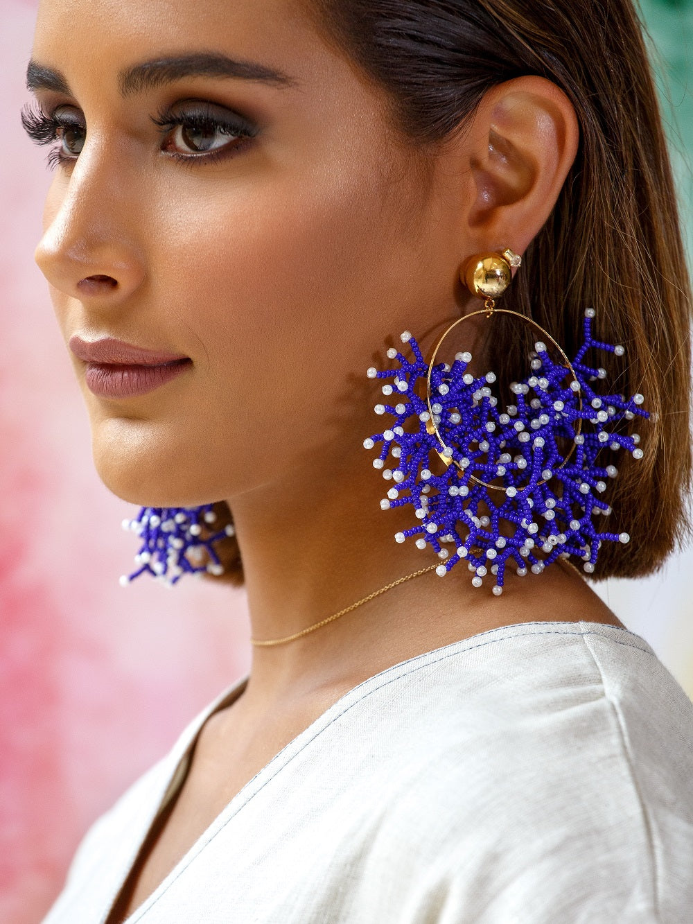 BLUE CORAL EARRING