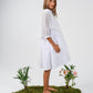 MESH POPLIN DRESS