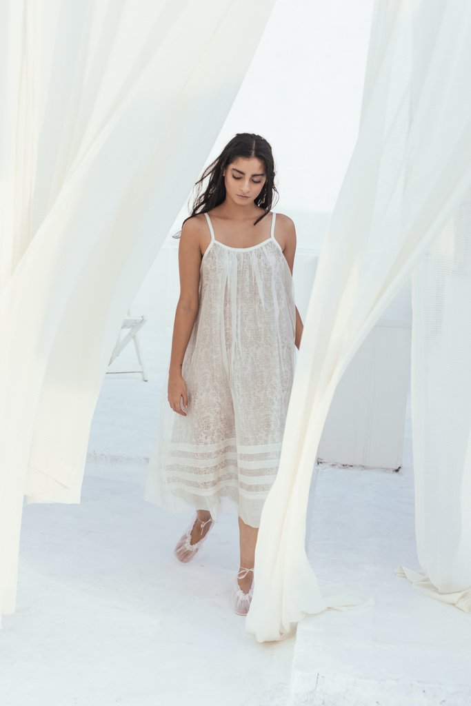 STRIPE PLEATED KAFTAN