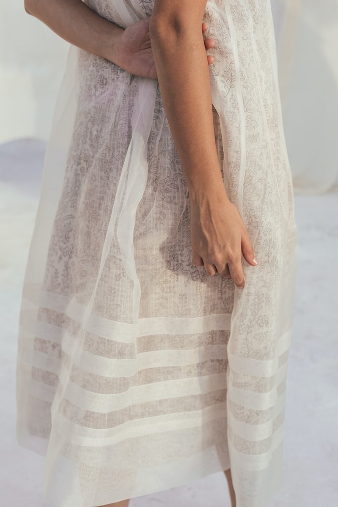 STRIPE PLEATED KAFTAN