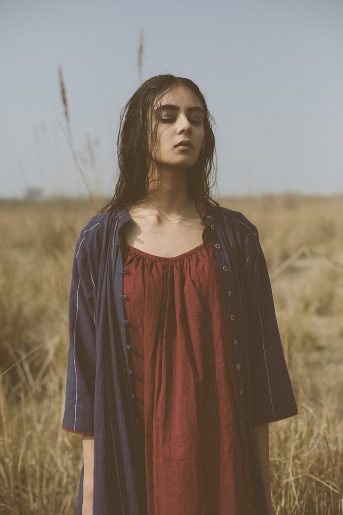 INDIGO LINED KAFTAN