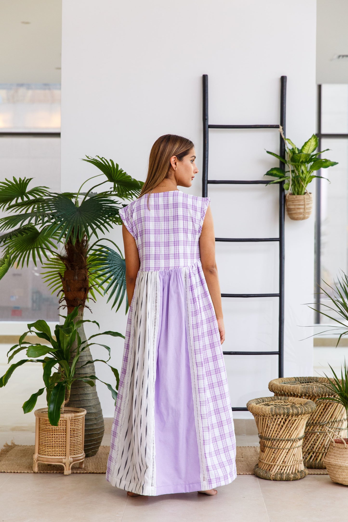 PURPLE IKAT WRAP KAFTAN