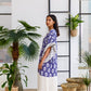 PURPLE IKAT FRINGES KAFTAN