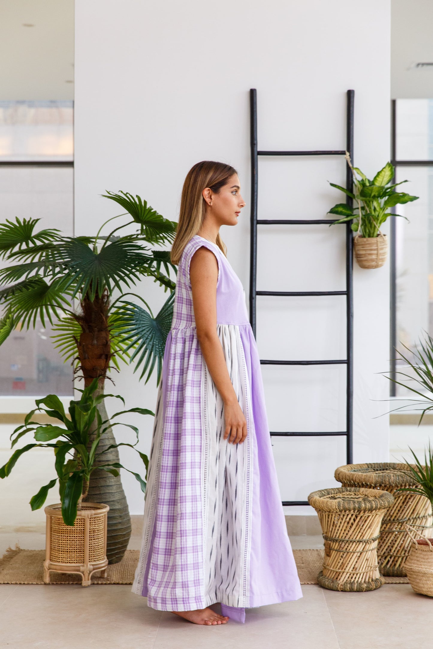 PURPLE IKAT WRAP KAFTAN