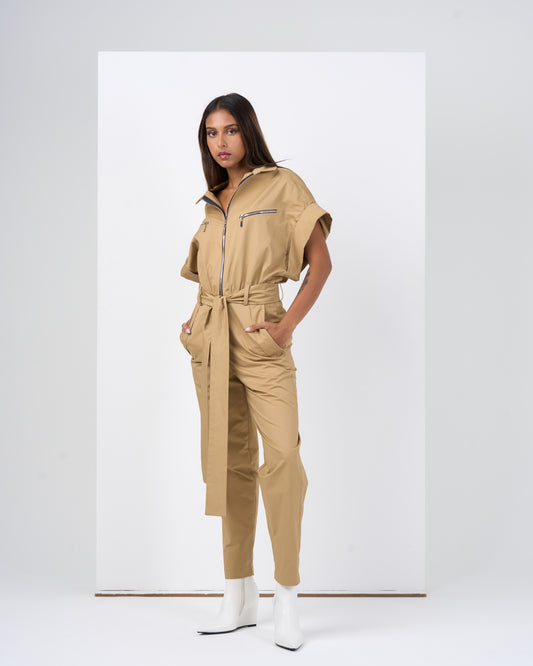 CARGO JUMPSUIT (BEIGE)
