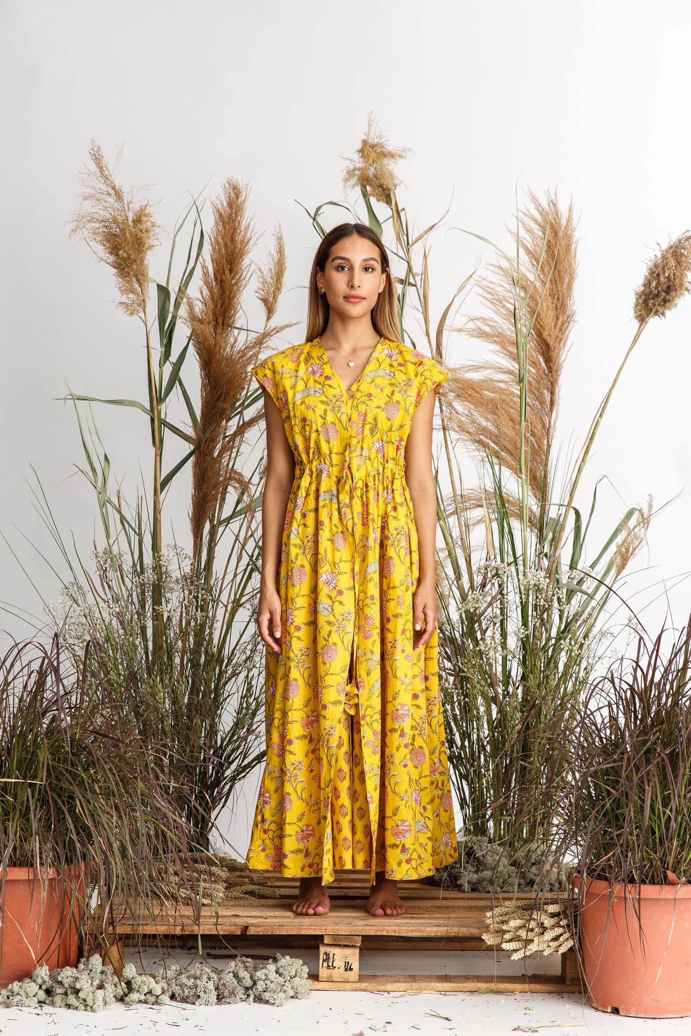 PRINT JUMPSUIT SET YELLOW