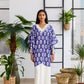 PURPLE IKAT FRINGES KAFTAN