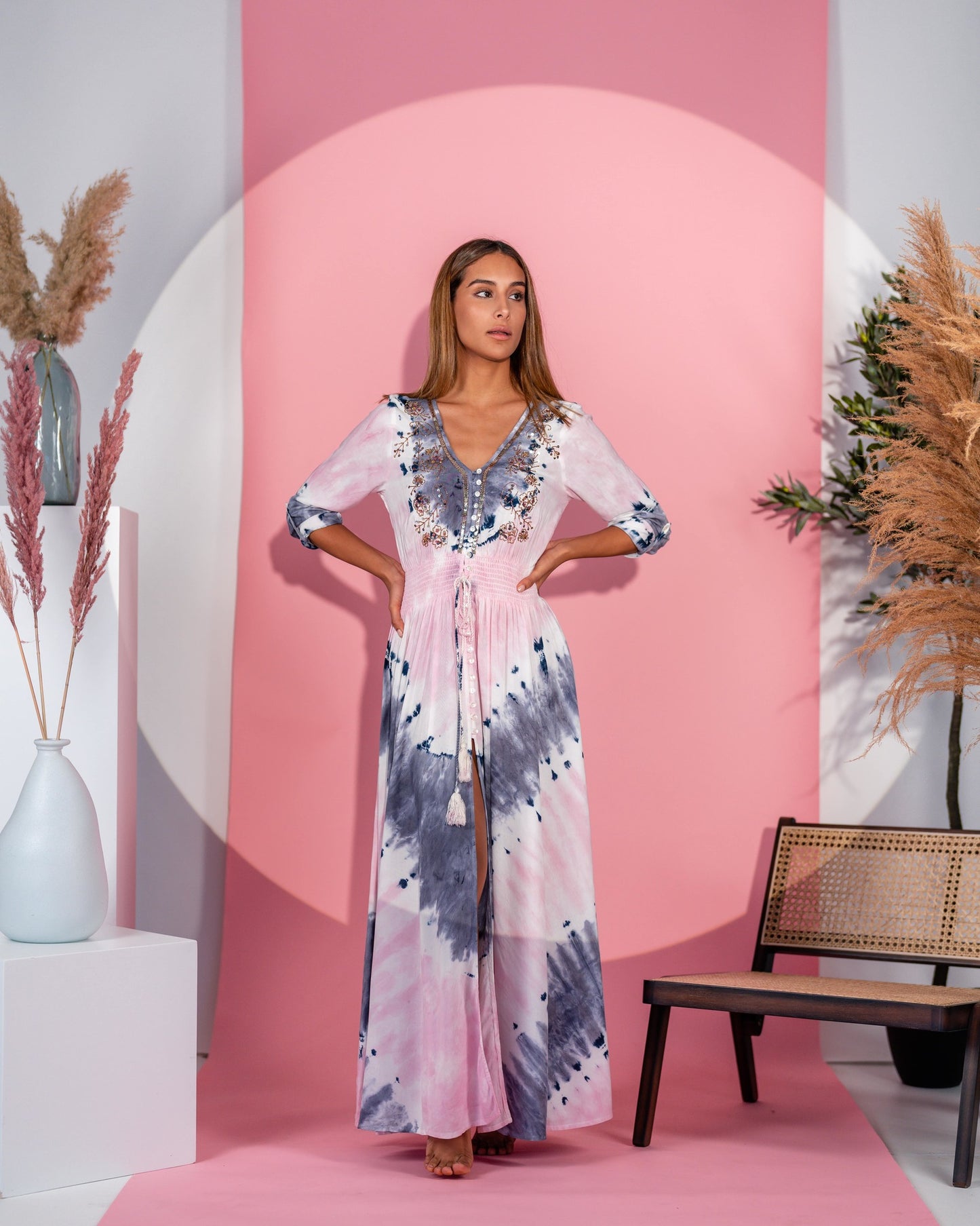 Tie Dye Embellished dress (2 color options)