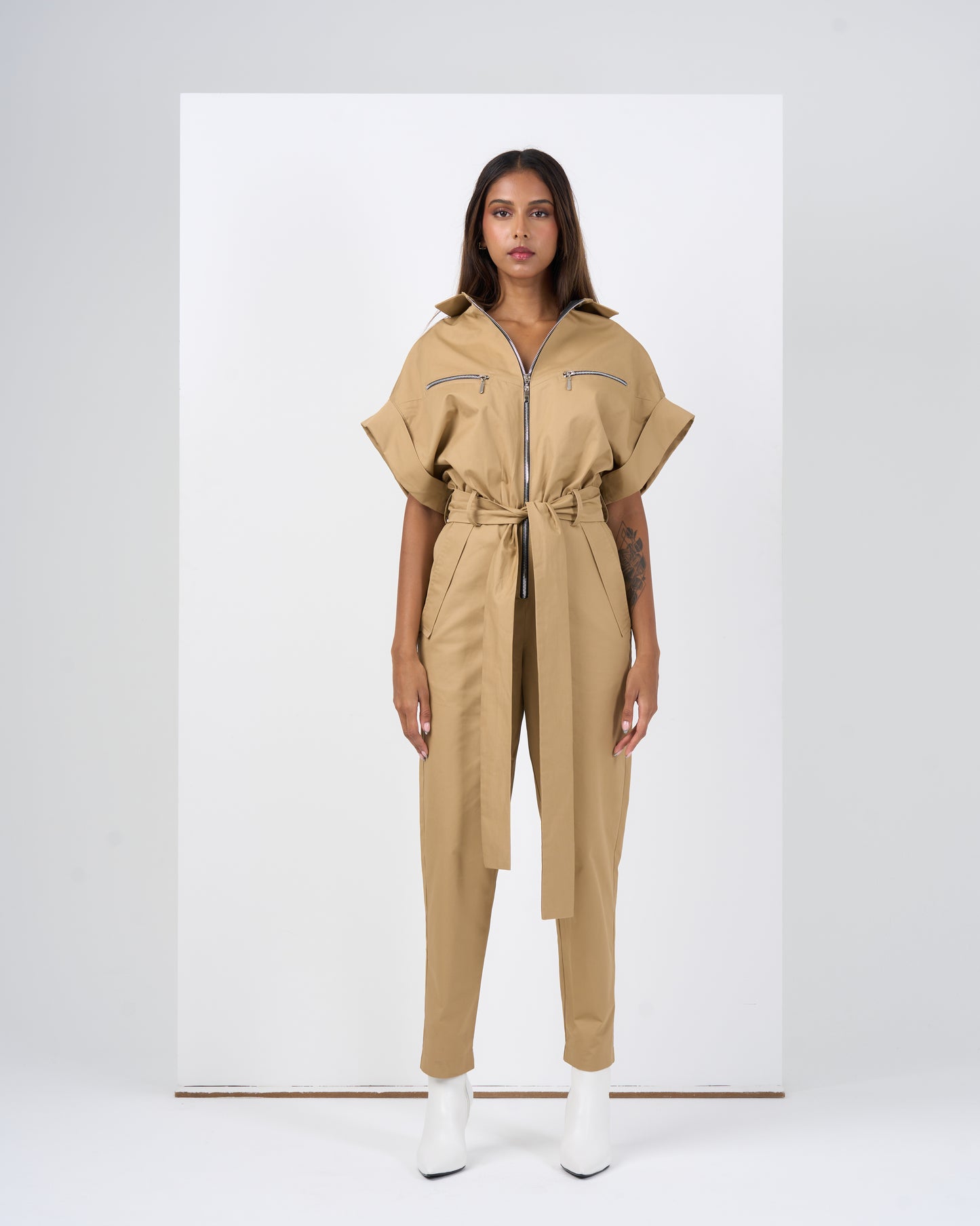 CARGO JUMPSUIT (BEIGE)
