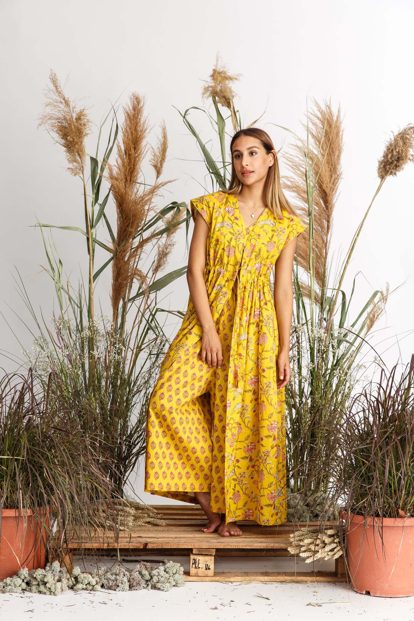 PRINT JUMPSUIT SET YELLOW