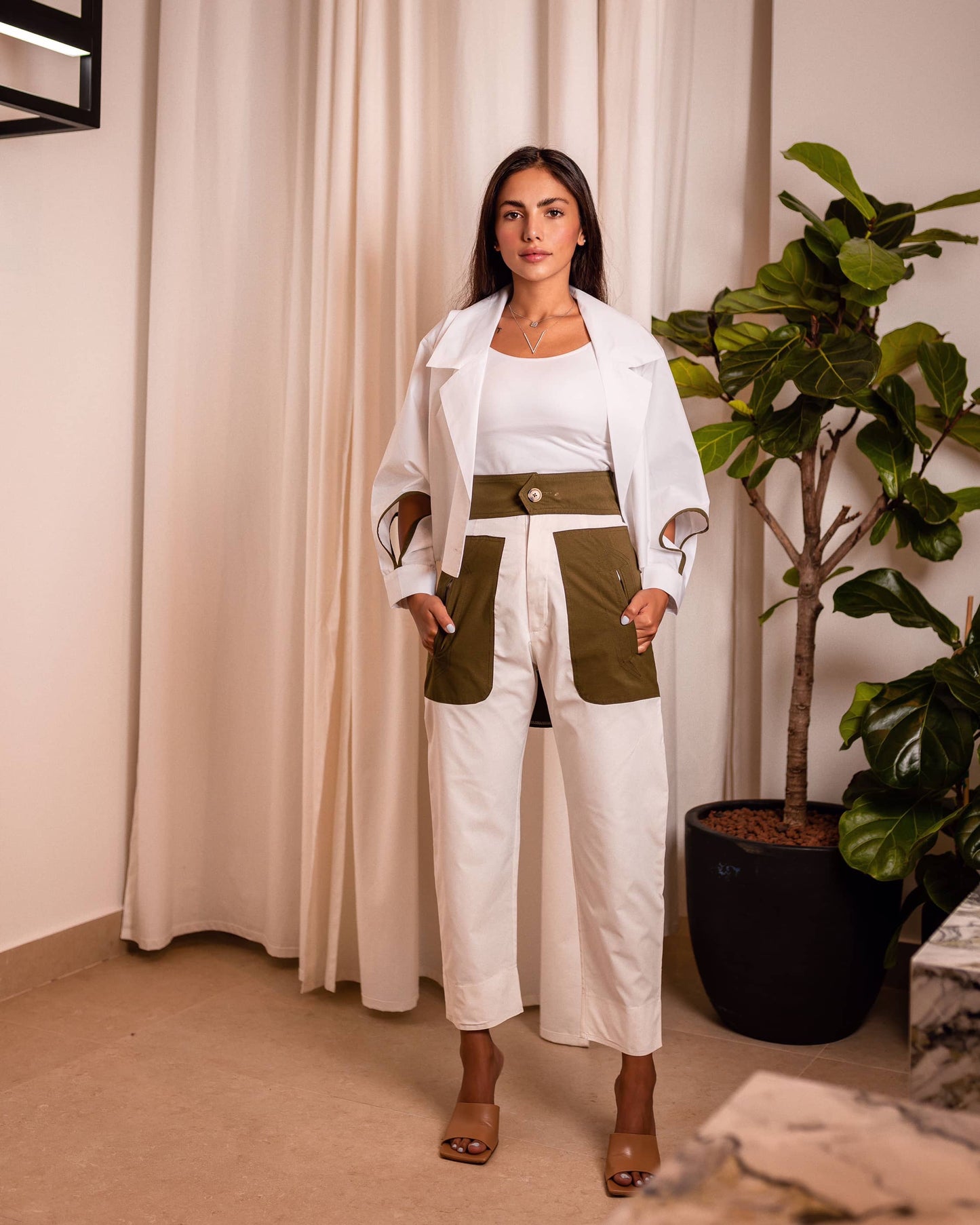 Camissa Cropped Cotton Blazer