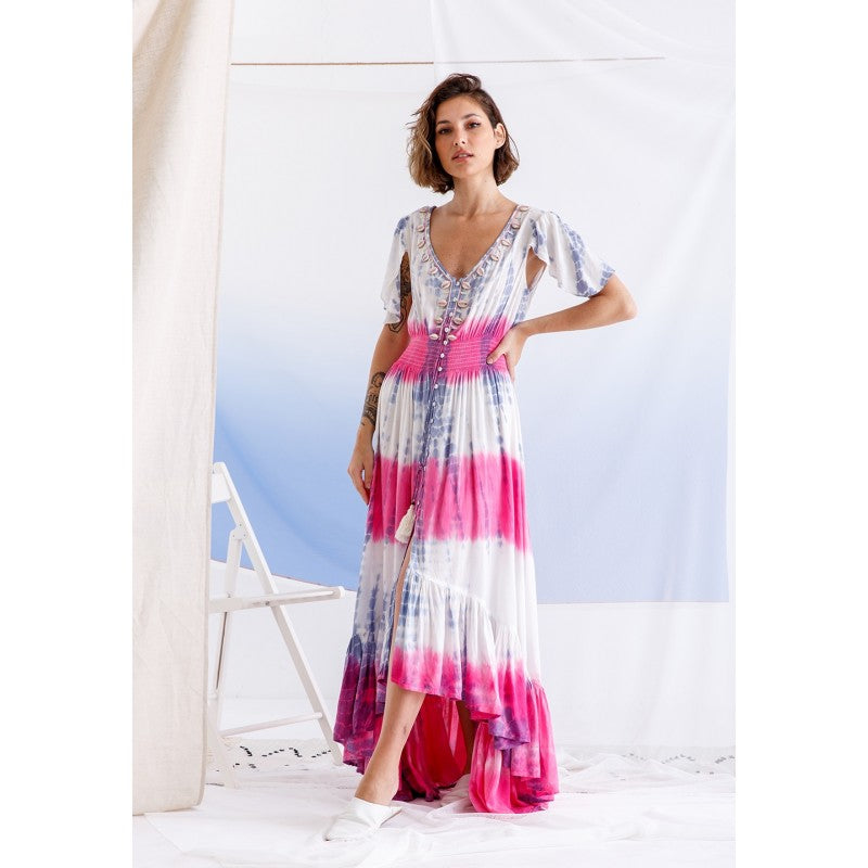 HIGH LOW TIE DYE DRESS (PINK)